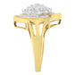 10K Yellow Gold Diamond Cluster Ring (3/4 Cttw, J-K Color, I2-I3 Clarity)-3