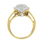 10K Yellow Gold 1/2 Cttw Round and Baguette-Cut Diamond Pear Ring (I-J Color, I1-I2 Clarity)-3