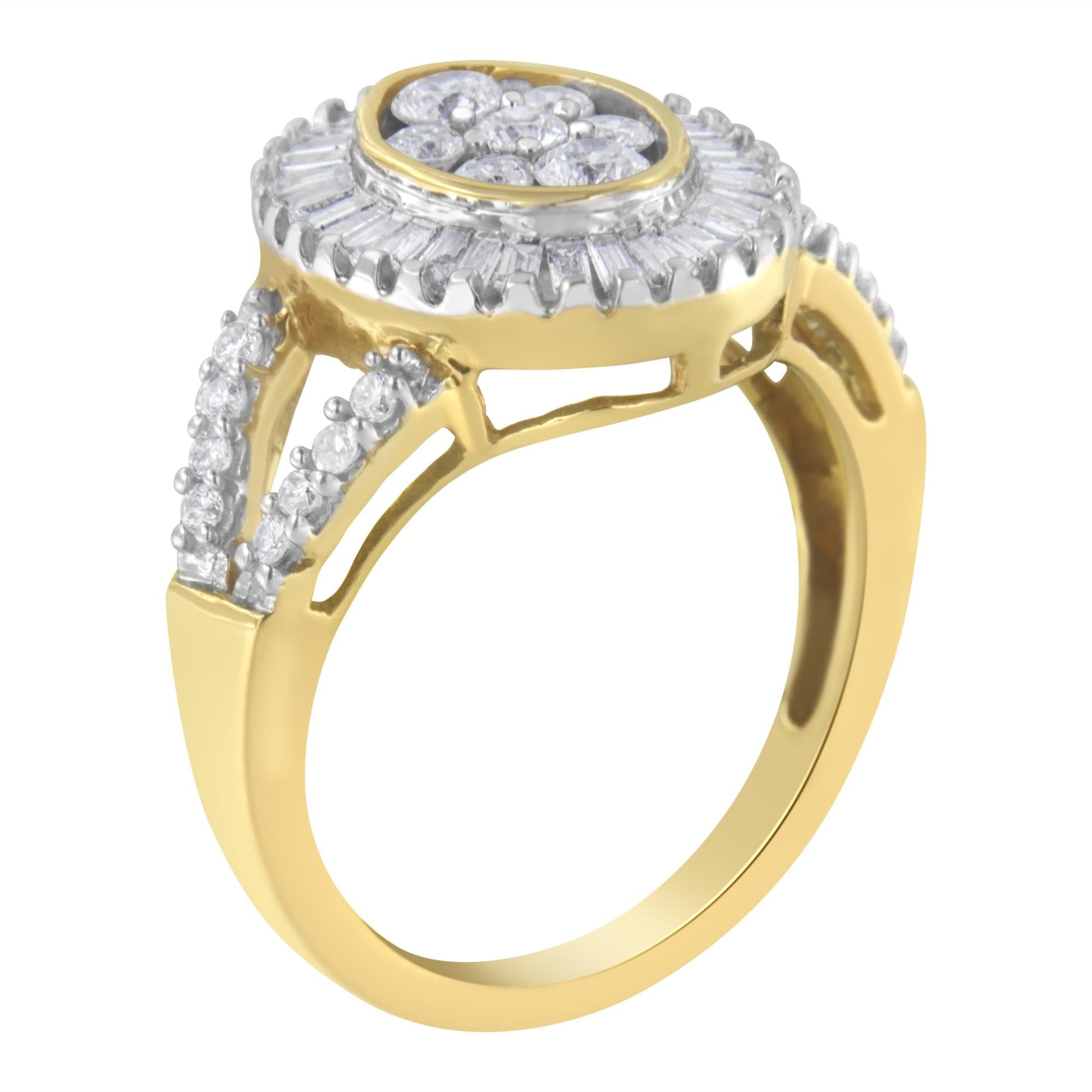 10kt Yellow Gold Diamond Cocktail Ring (1 cttw, H-I Color, SI2-I1 Clarity)-3