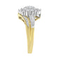 10K Yellow and White Gold 1/2 Cttw Diamond Marquise Shaped Cluster Split Shank Ring (H-I Color, SI2-I1 Clarity)-3