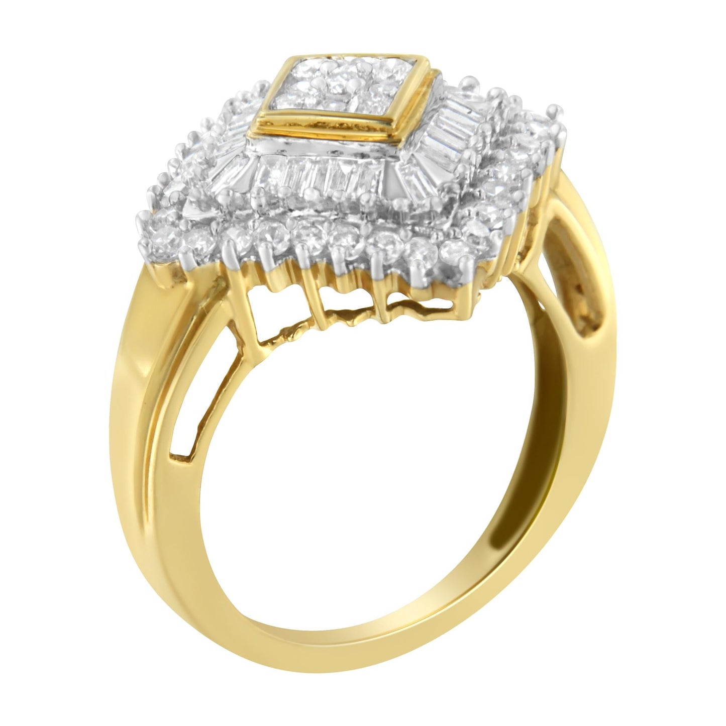 10K Yellow Gold Diamond Ballerina Ring (1 Cttw, I-J Color, I1-I2 Clarity)-3