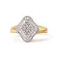 10K Yellow Gold 1/2 Cttw Round And Baguette-cut Diamond Rhombus Head and Halo Ring (I-J Color, I1-I2 Clarity)-3