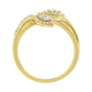 10K Yellow Gold 1/2 Cttw Round-Cut Diamond Layered Crossover Triple Leaf Bypass Ring (I-J Color, I1-I2 Clarity)-3