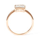 10K Rose Gold 1/3 Cttw Invisible Set Princess Cut Diamond Composite Square Shape Ring (H-I color, I1-I2 clarity)