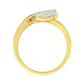 10K Yellow Gold 3/8 Cttw Round and Baguette-Cut Diamond Leaf Cocktail Ring (I-J Color, I1-I2 Clarity)-3