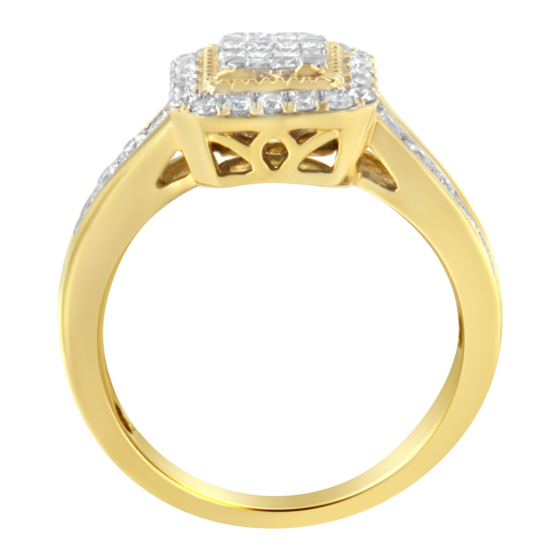 10KT Yellow Gold Diamond Cocktail Ring (5/8 cttw, H-I Color, SI2-I1 Clarity)-3