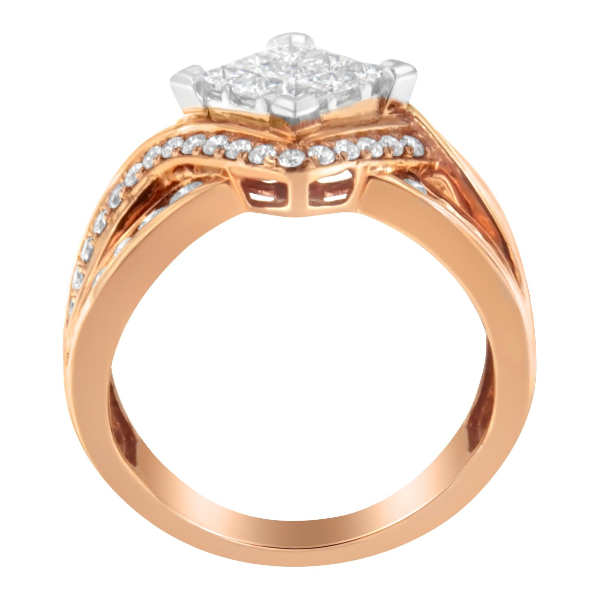 Two-Tone 10KT Gold Diamond Bypass Cocktail Ring (1 1/2 cttw, H-I Color, I1-I2 Clarity)-3