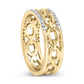 10K Yellow Gold 1/5 Cttw Diamond Two Row Cuban Link Ring-3