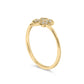 10K Yellow Gold Diamond Accent 4 Leaf Clover Ring (H-I Color, I1-I2 Clarity)-3