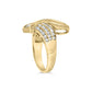 14K Yellow Gold 1 1/3 Cttw Channel Set Diamond Bypass Cocktail Ring (J-K Color, I1-I2 Clarity) - Ring Size 7-3