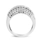 14K White Gold 1.00 Cttw Round and Baguette-Cut Diamond Modern Band Ring (H-I Color, SI2-I1 Clarity)-3