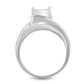 10K White Gold 1/3 Cttw Invisible Set Princess-cut Diamond Cluster Bypass Ring (H-I Color, SI1-SI2 Clarity)-3