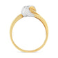 10K Yellow and White Gold 1.00 Cttw Round And Baguette-Cut Diamond Accent Bypass Ring (H-I Color, I2-I3 Clarity)-3