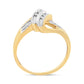 10K Yellow and White Gold 1/15 Cttw Round-Cut Diamond Bypass Ring (I2 Color, I-J Clarity)-3