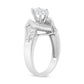 14K White Gold 1 1/4 Cttw Pie, Baguette and Princess cut Diamond Marquise Shape Engagement Cocktail Ring (H-I Color, SI2-I1 Clarity)-3