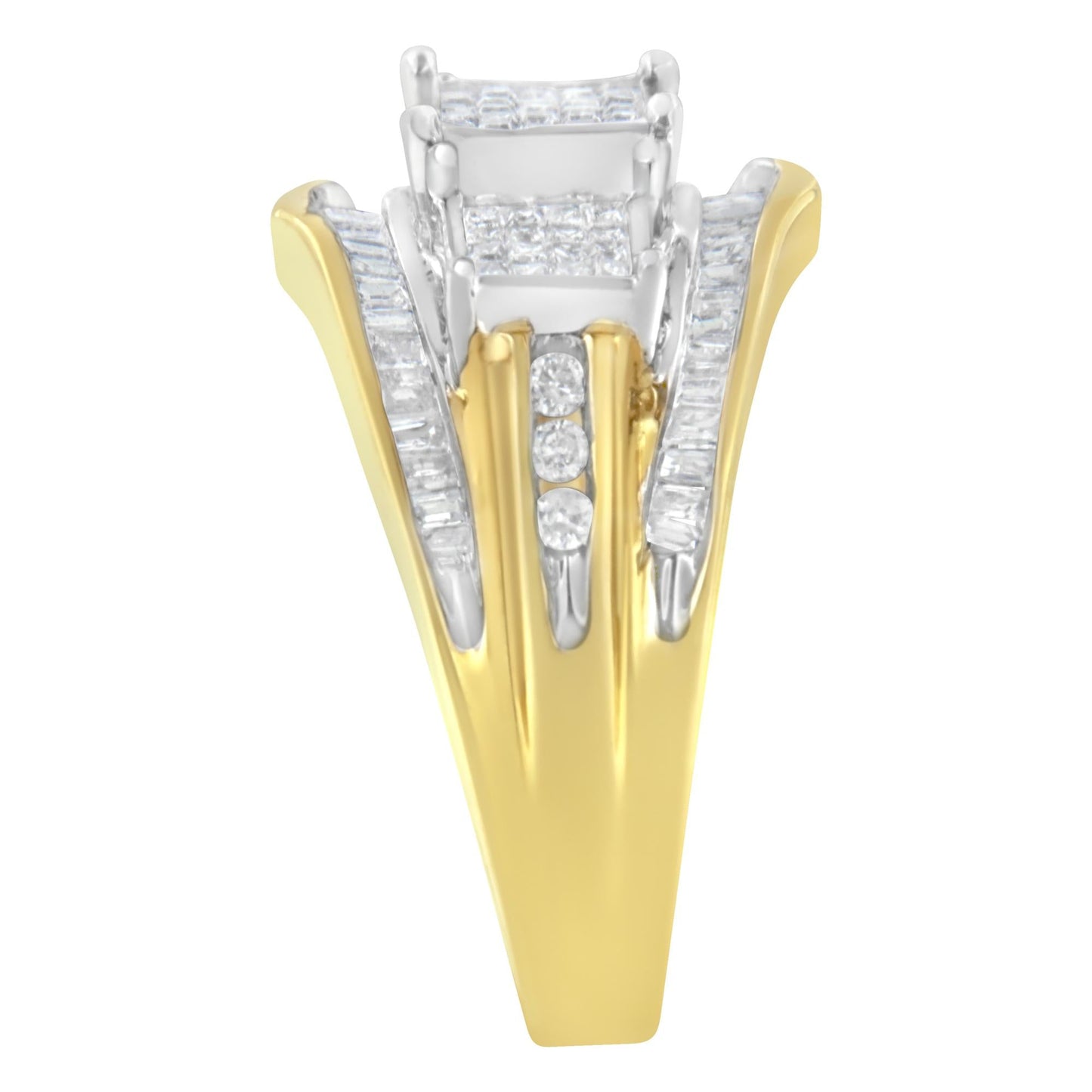 10KT Two-Toned Gold Diamond Ring (1 cttw, H-I Color, SI1-SI2 Clarity)-3