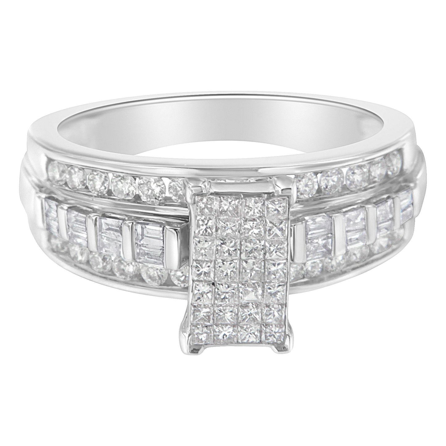 10KT White Gold Diamond Composite Ring (1 cttw, H-I Color, SI2-I1 Clarity)-3