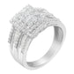 10K White Gold Diamond Cluster Ring (1 cttw, H-I Color, I1-I2 Clarity)-3