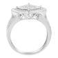 .925 Sterling Silver 2/5 Cttw Princess Cut Diamond Square On Point Cluster Composite Cocktail Ring (H-I Color, SI1-SI2 Clarity)-3