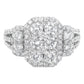 14K White Gold 2 1/4 Cttw Diamond Cocktail Cluster Ring (G-H Color, SI2-I1 Clarity)-3