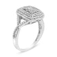 .925 Sterling Silver 1/2 Cttw Round-Cut Diamond Cluster Cushion Ring (I-J , I1-I2)-3