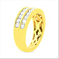 10K Yellow Gold Two-Row Diamond Band Ring (1 Cttw, J-K Color, I1-I2 Clarity)-3