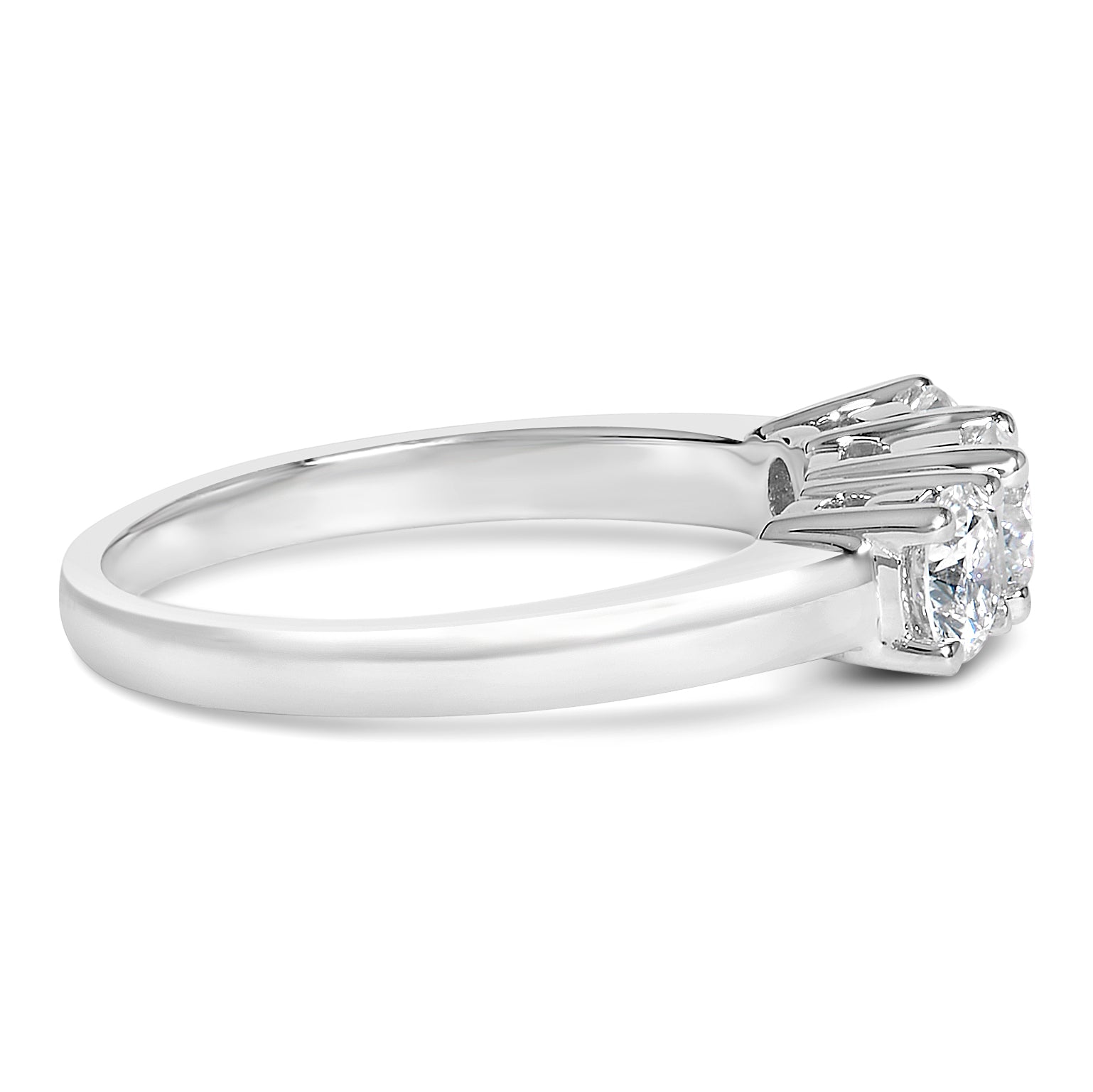 14K White Gold 1.0 Cttw Round Lab Grown Diamond 3 Stone Ring (F-G Color, VS1-VS2 Clarity)-3