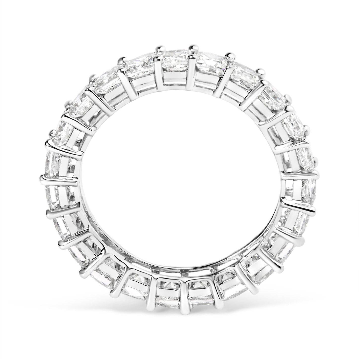 14K White Gold 3.0 Cttw Princess Lab Grown Diamond Eternity Band Ring (F-G Color, VS1-VS2 Clarity)-3