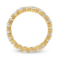 14K Yellow Gold 2.00 Cttw Shared Prong Set Round Cut Diamond Eternity Band (J-K Color, VS1-VS2 Clarity)