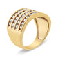 10K Yellow Gold Plated .925 Sterling Silver 1 1/2 Cttw Diamond 4 Row Channel Band Ring (Champagne Color, I2-I3 Clarity)-3