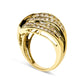 10K Yellow Gold 2.0 Cttw Channel Set Diamond Cocktail Swirl Band Ring (K-L Color, I1-I2 Clarity)