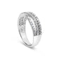 10K White Gold 3/4 Cttw Princess Natural Diamond Split Shank and Weave Band Ring (H-I Color, SI1-SI2 Clarity)-3