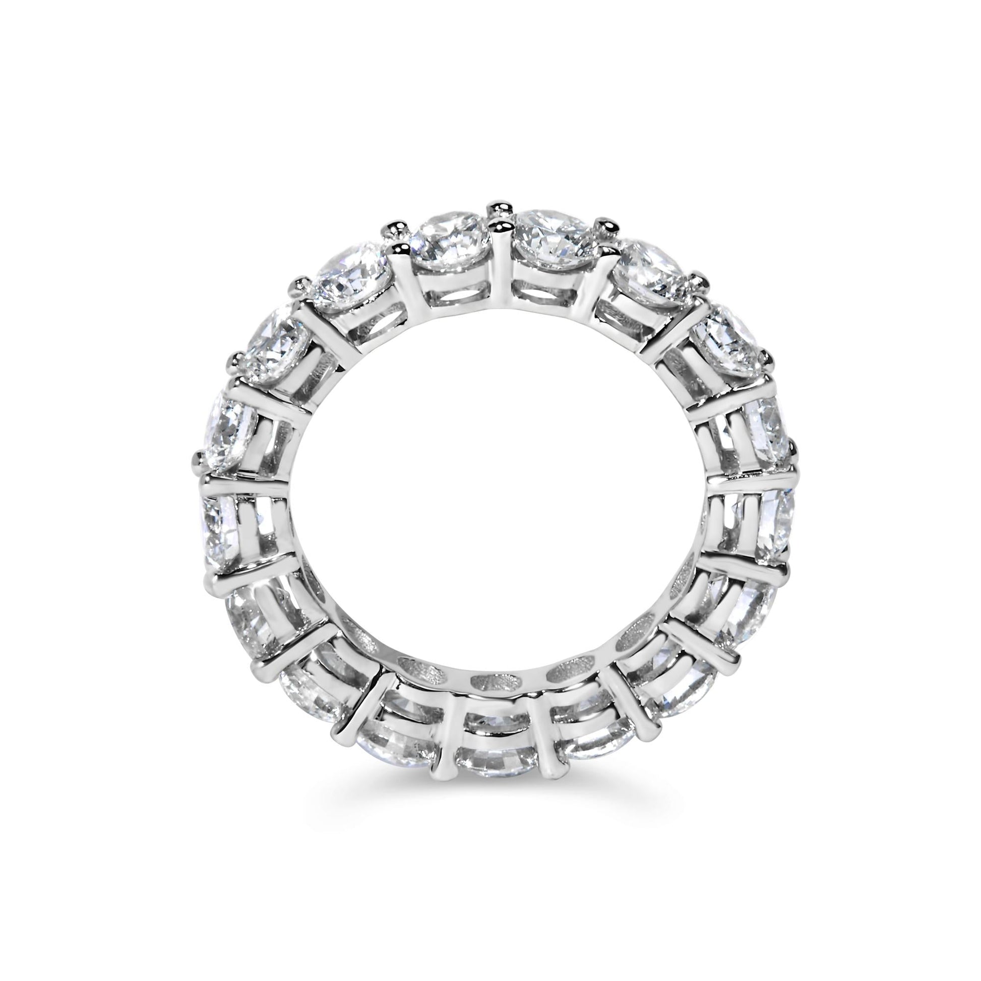 14K White Gold 5 1/4 Cttw Round Lab Grown Diamond Eternity Band Ring (F-G Color, VS1-VS2 Clarity)-3