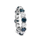 14K White Gold 6 1/4 Cttw Alternating Lab-Grown White and Natural Treated Blue Diamond Eternity Band Ring (F-G Color, VS1-VS2 Clarity)  - Ring Size 7.5