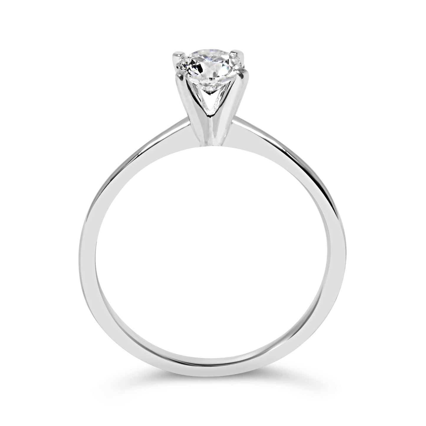 14K White Gold 1/2 Cttw Round Lab Grown Diamond 4 Prong Solitaire Engagement Ring (F-G Color, VS2-SI1 Clarity)-3