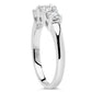 14K White Gold  3/4 Cttw Lab Grown Diamond 3 Stone Ring Band (F-G Color, VS2-SI1 Clarity)-3