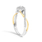 14K Yellow Gold Plated .925 Sterling Silver 1/4 Cttw Diamond Bypass and Halo Promise Ring (I-J Color, I3 Clarity)-3