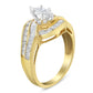 14KT Two-Toned Gold Marquise, Baguette and Round Cut Diamond Bypass Ring (1 cttw, H-I Color, SI1-SI2 Clarity) ()-3