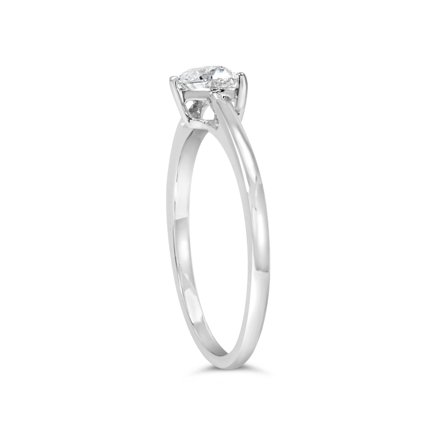 14K White Gold 1/2 Cttw Heart Cut Lab Grown Diamond Solitaire Engagement Ring (F-G Color, VS1-VS2 Clarity) - Size 7-3