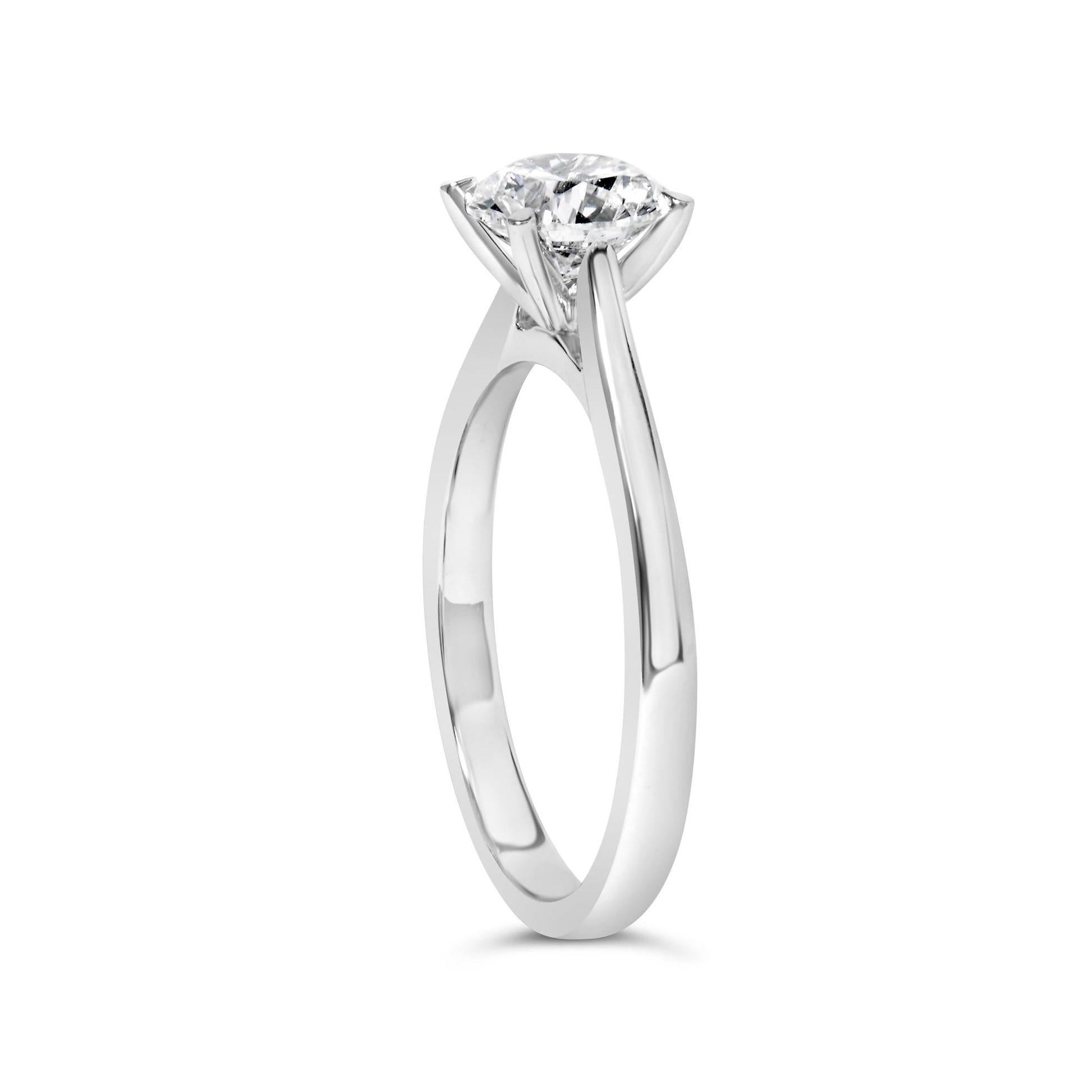 14K White Gold 1.0 Cttw Round Lab Grown Diamond Eagle Claw 4-Prong Set Solitaire Engagement Ring (F-G Color, VS2-SI1 Clarity)-3