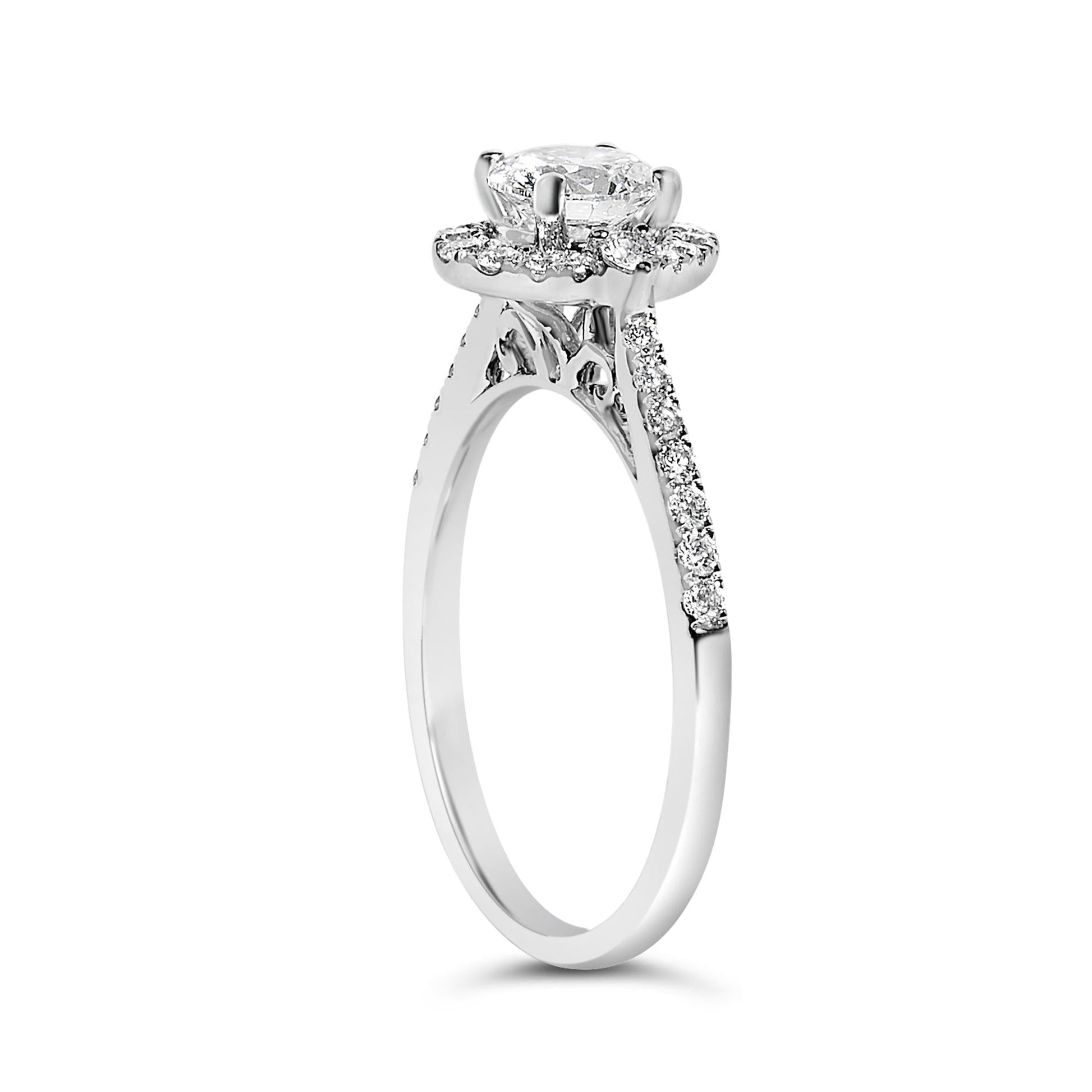 14K White Gold 1.00 Cttw Lab-Grown Diamond Oval Shaped Halo Engagement Ring (F-G Color, VS1-VS2 Clarity)-3