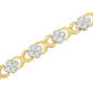 10K Yellow Gold over .925 Sterling Silver 1.0 Cttw Diamond Cluster X Link Tennis Link Bracelet (H-I Color, I3 Clarity) - 7"-3