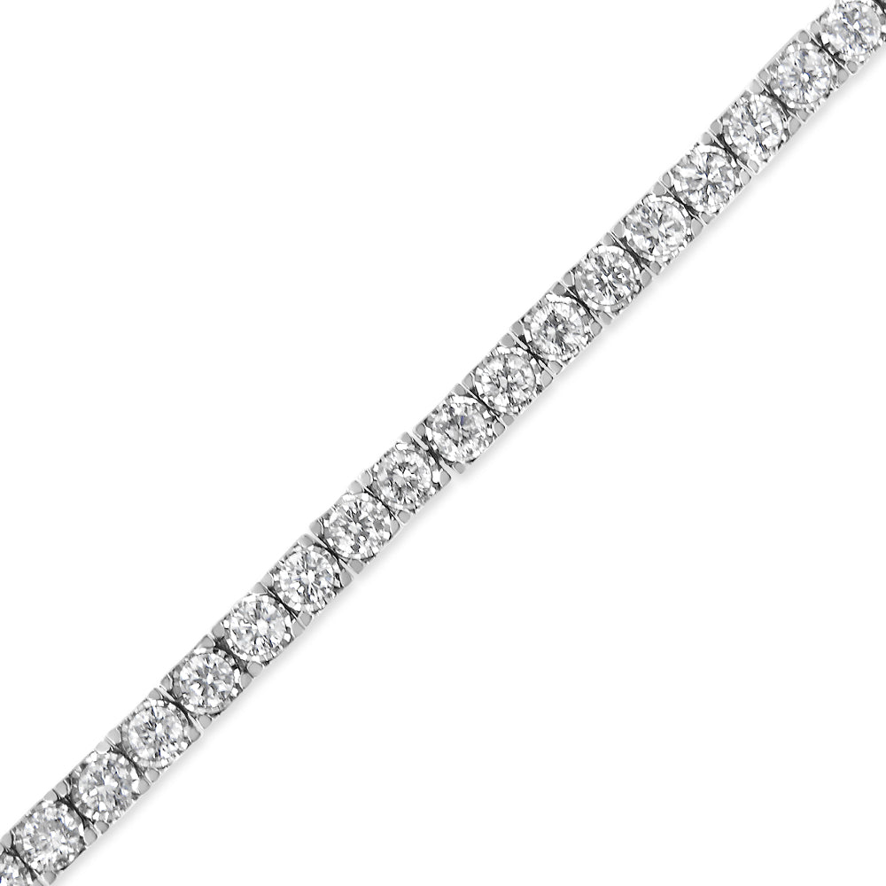 14K White Gold 3.0 Cttw Miracle Set Round-Cut Lab Grown Diamond Illusion 7" Tennis Bracelet (F-G Color, VS2-SI1 Clarity)-3