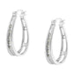 .925 Sterling Silver 1/10 Cttw Diamond Hoop Earrings (I-J Color, I3 Clarity) 