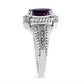 .925 Sterling Silver Prong Set Natural Oval Shape 9X7 MM Purple Amethyst Solitaire and Diamond Accent Ring (I-J Color, I1-I2 Clarity)-3