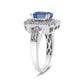 .925 Sterling Silver Diamond Accent and 8X6 mm Emerald-Shape Blue Topaz Ring (I-J Color, I2-I3 Clarity)-3