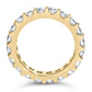 14K Yellow Gold Shared Prong Set Round Diamond Eternity Band Ring (G-H Color, SI1-SI2 Clarity)