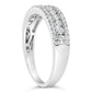 14K White Gold 1/2 Cttw Diamond 3 Row Diamond Band Ring (H-I Color, VS2-SI1 Clarity)-3