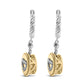 18K Yellow Gold Plated .925 Sterling Silver 1/8 Cttw Diamond Heart Medallion Drop and Dangle Earring (I-J Color, SI1-SI2 Clarity)