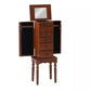 Ollie Deep Cherry Finish Petite Jewelry Armoire with Flip Top and Inset Mirror